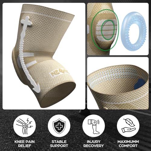 Image of NEENCA Professional Knee Brace for Pain Relief, Medical Knee Compression Sleeve, Knee Support with Horizontal Knit Tech for Meniscus Tear, ACL, Arthritis, Joint Pain, Runner, Workout
