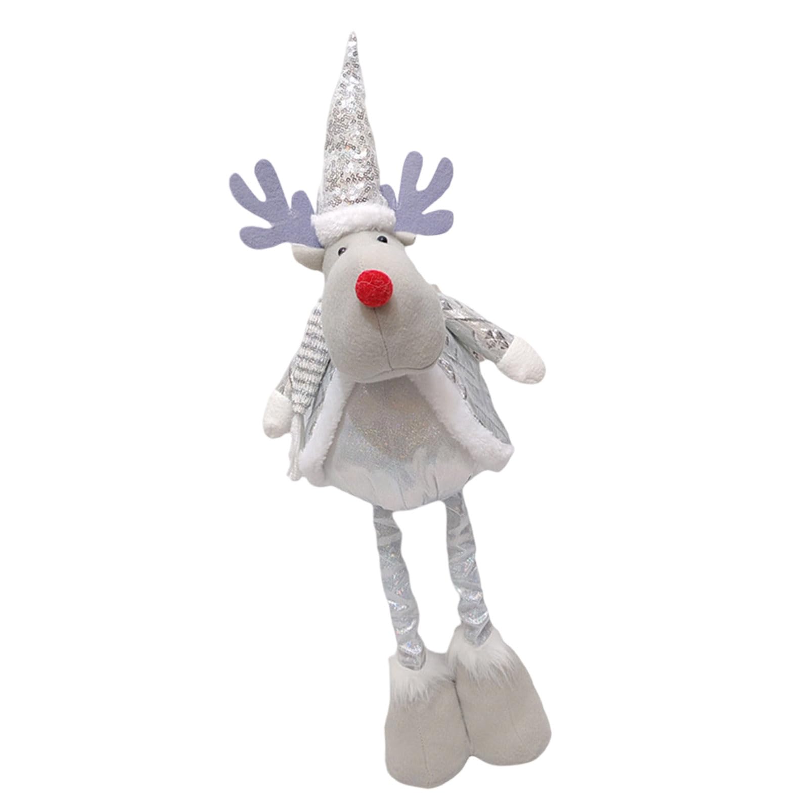 Elnwnnkc Stretchable Santa/Snowman/Deer Ornament Adjustable Holiday Decoration for Window Displays Festival Home Decoration Polyester Christmas Figurine for Store