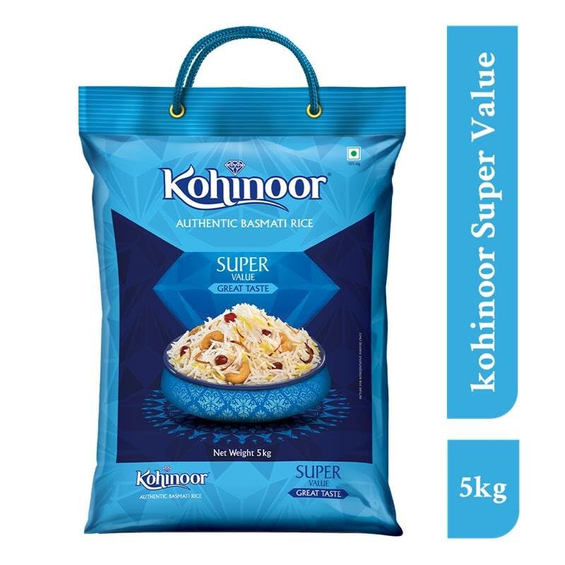Image of Kohinoor Super Value Basmati Rice, 6.25 Kg (25% Extra)| | Authentic Long-Grain Basmati Rice (Up to 20 mm) | Aromatic, Flavorful I Ideal for Pulao & Plain Rice