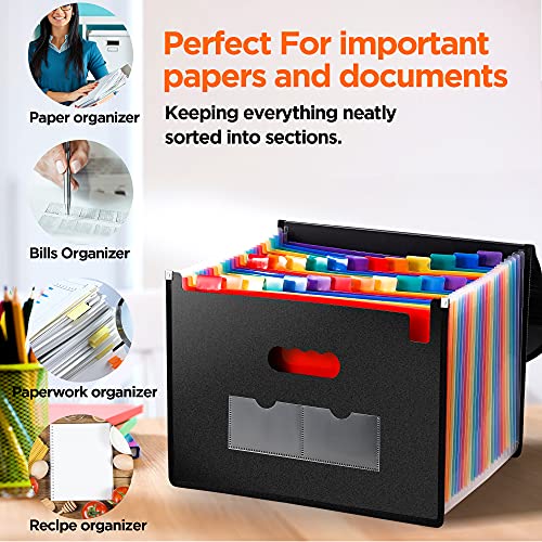 Large Accordion File Organizer, 24 Pockets Legal File Folder, Expanding File Folder For Legal/Letter/A4 Size Papers, Receipt, Bills, Important Documents #TOP5