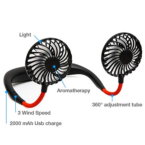 Ventilateur mains libres rechargeable USB contre la chaleur estivale - 6