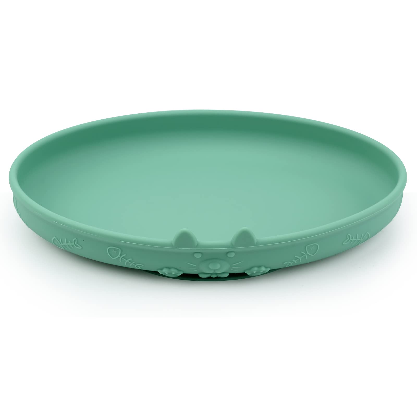 Comedero para Gato Perro Silicona Platos para gatos Plato de Leche para Gatos Comedero Gato Bebedero Gatos Pequeño y Mascotas Cuenco para Agua y Comida para Microondas (Verde)