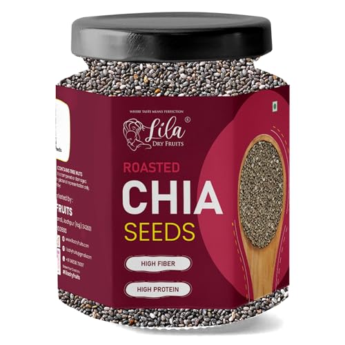 Image of LILA DRY FRUITS Roasted Chia Seeds 1000 Grams | Crunchy Healthy Seed for Smoothies Salads Baking | Plant Based Nutrition Super Seeds for Daily Use Perfect for Gifting