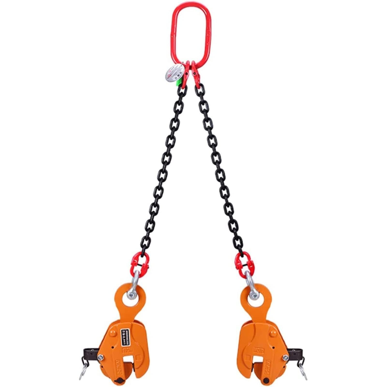 Hebehaken-Plattenklemme aus legiertem Stahl für industrielle Anwendungen, vertikale Plattenhebeklemme 1T/2T mit hochfester Manganstahlkette, für Hebe- und Bauarbeit,2t-1M
