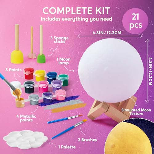 image for Klever Kits DIY 3D Moon Night Light, Paint Your Own Moon Lamp Kit Gala