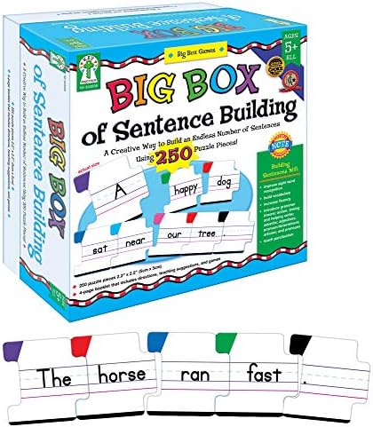 Key Education Big Box of Sentence Building—Puzzle Game for Beginning Readers, Sight Words, Word Families, Digraphs, Color-Coded Letter Puzzle Pieces, Ages 5+ (250 pc)