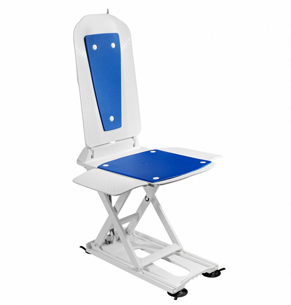 Dietz 14485 inkl Bezug blau Dietz Badewannenlifter Kanjo mit Bezugs-Set blau inklusiv Akku und Ladestation maximale Belastbarkeit von 140 kg,