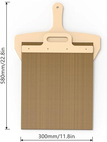 Miniatura 5 de Pala deslizante de pizza prémium  espátula de pizza antiadherente con mango de madera  Deslizador inteligente de pizza para hornos de interior y