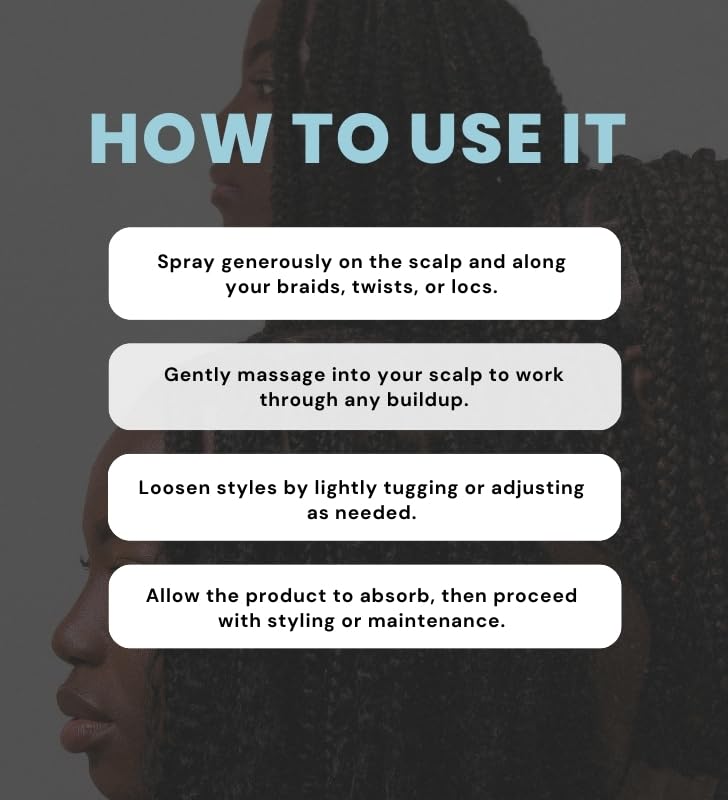 Braid Spray - 1x Braid Formula Loc. Twist. Releasing Spray 8.5oz with Apple Cider Vinegar and Biotin Bundle with 1x Lock’N Shine Gel 8oz for Hold, Shine, and Scalp Care – Gift Set (2 Items)