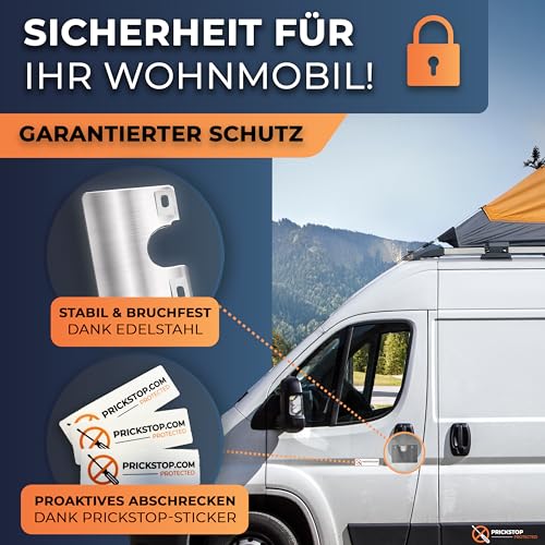 Prick Stop Türsicherung | Sicherheit für FIAT Ducato, Citroen Jumper, Peugeot Boxer und Pössl Wohnmobil | Prickstop Einbruchschutz