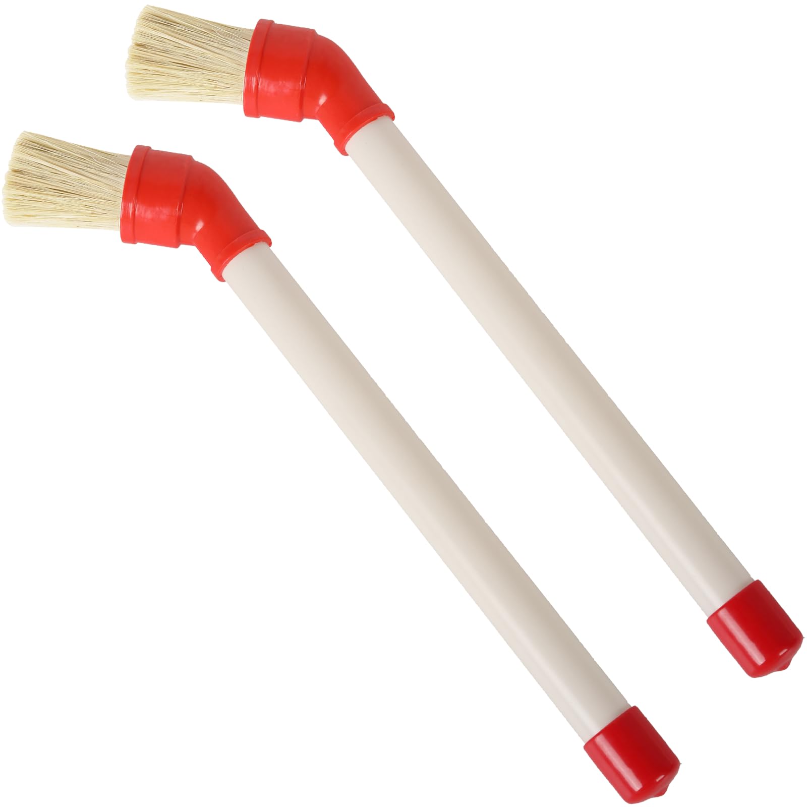 (2-Pack) Curved Applicator Brush for Tire Mounting Paste, 11" Plastic Handle, 45-Degree Angle for Easy Application of Tire Lubricants