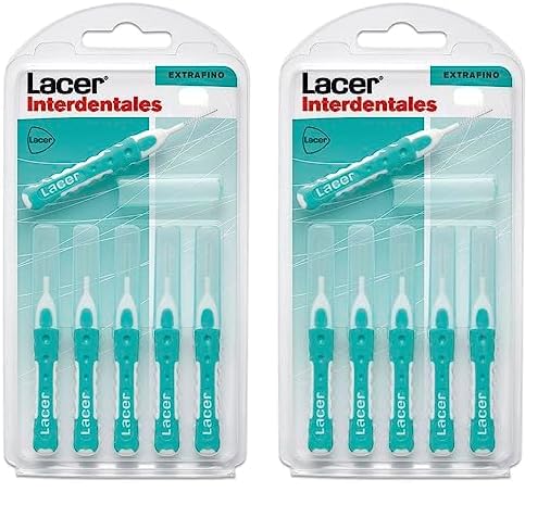 INTERPROXIMAL - Cepillo Interdental Recto Extrafino 6 Unidades, Mango Bimaterial y Antideslizante, Cuello Flexible, Máxima Eficacia, Filamentos Tynex, Previene y Elimina la Placa Bacteriana