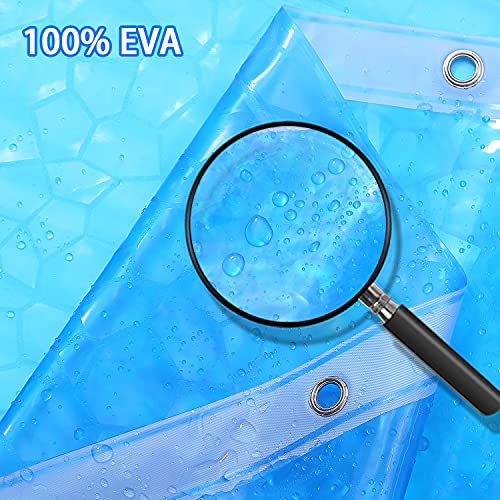 Waterproof Shower Curtain Liner Eva Thick Shower Curtain With Heavy Duty 3 Bottom Magnets, Shower Liner For Shower Stall, Bathtubs, 3D Pebble Pattern, 72 X 72,12 Hooks #TOP2