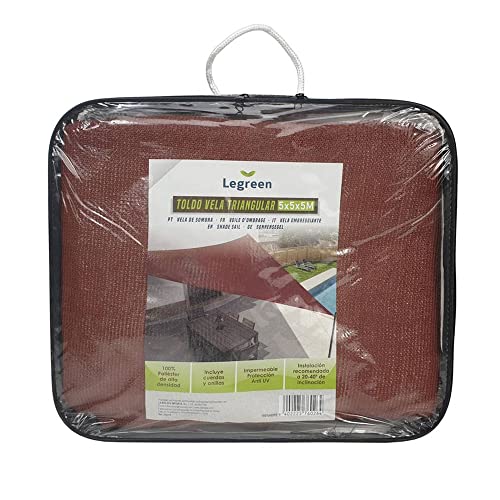 Toldo de jardín triangular para terrazas y patios color granate 5m 5