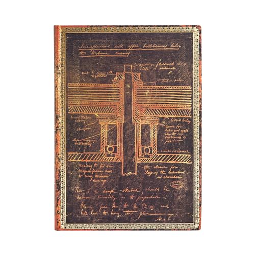Paperblanks | Tesla, Bozzetto Di Una Turbina | Flexi A Copertina Morbida | Midi | Righe