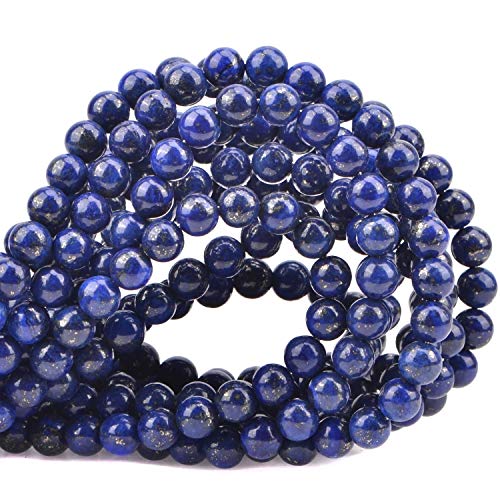 Image of 100PCS 8mmNatural Lapis Lazuli Gemstone Round Loose Beads for Jewelry Making for Bracelet Necklace (Lapis, 8MM)