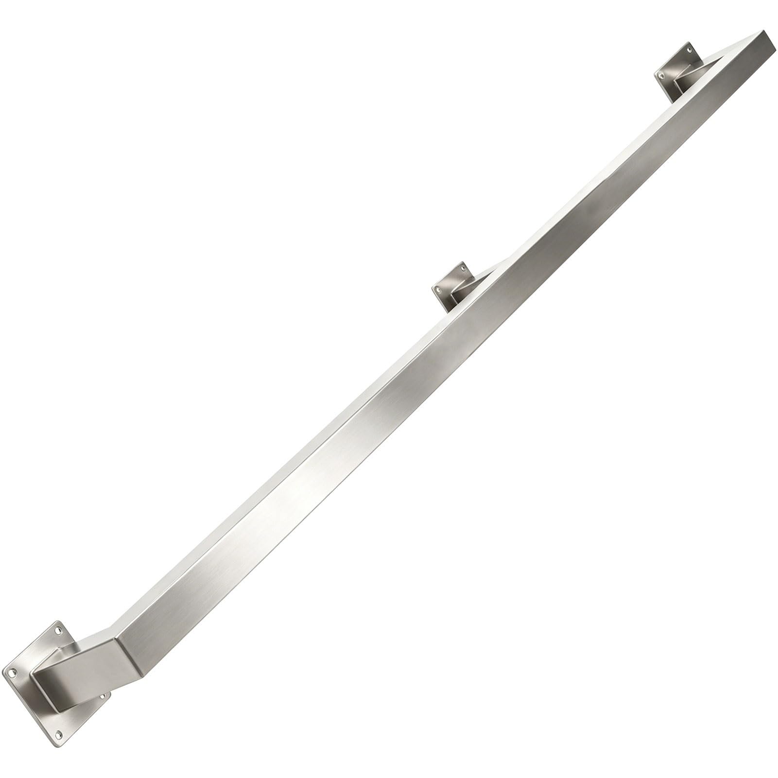 TYYCKJ Handrails for Stairs, 1m 1.5m 2m 2.5m 3m Stainless Steel Square Pipe Stair Railing for Indoor Outdoor, Wall Mounted Staircase Banister Hand Rail - Safety Grab Bar Kit(2.6ft/80cm)