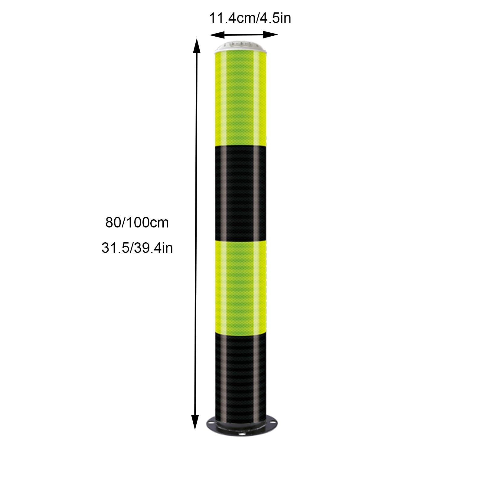 Generico Paletto di Sicurezza Solare Intelligente con luci a LED, Design Riflettente, palo in Tubo d'Acciaio, barriera di parcheggio per Il Controllo del Traffico, Confezione da 2 Verde, 100 cm/39,4