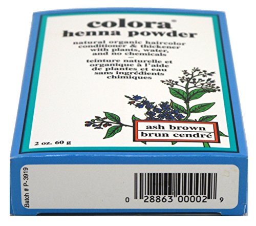Colora Henna Polvo Tinte Ash Brown 2 oz Pack 6 miniatura 2