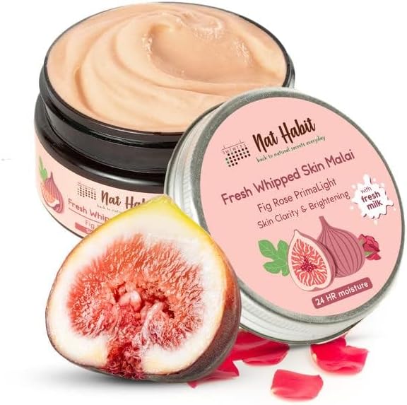 Nat Habit Fig Rose, Skin Malai, Body Cream, Body Butter, Cold Cream Winter | Skin Brightening, 24 HR Moisture, Shea Butter, Milk, Body Lotion - 120ml (Pack of 1)