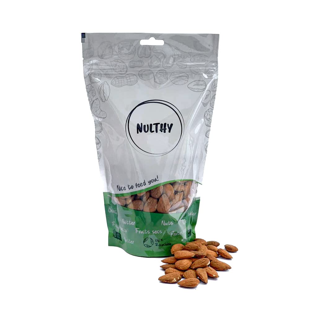 NULTHY 1kg - Almendra Tostada con Piel BIO, Sin Sal, Origen España, Frutos Secos Ecológicos, Vegano