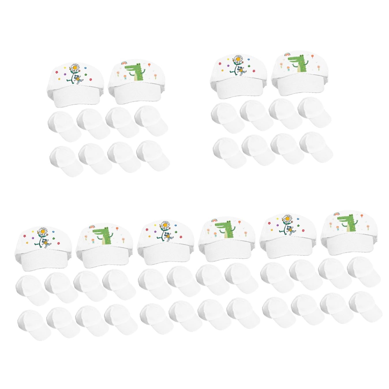 TOYANDONA 50pcs DIY Unfinished Hats Blank Graffiti Casquette Boys and Girls Painting for Hunting Outdoor Activity Hand-Painted Hat Boy Girl DIY Peaked White
