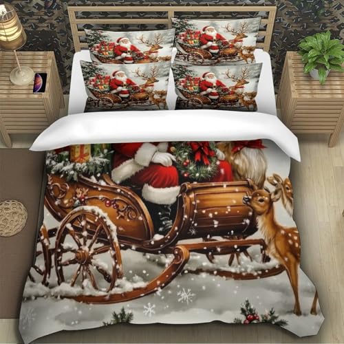 Visage du Père Noël housse de couette microfibre ultra douce 3D