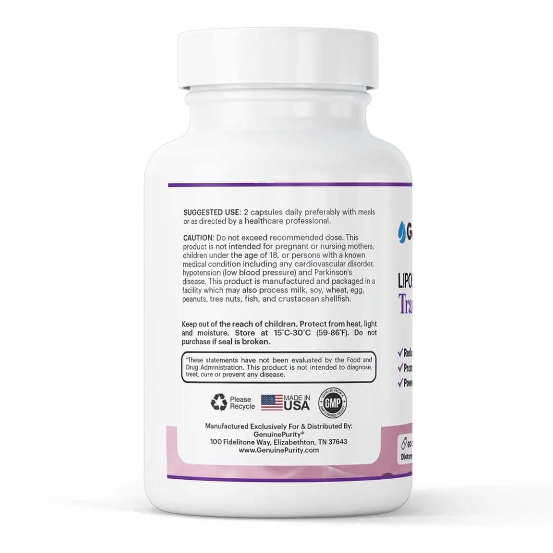 "TransResveratrol Liposomal 500mg | Potent Antioxidant, Activates Sirtuins | Pure Liposomal Tran