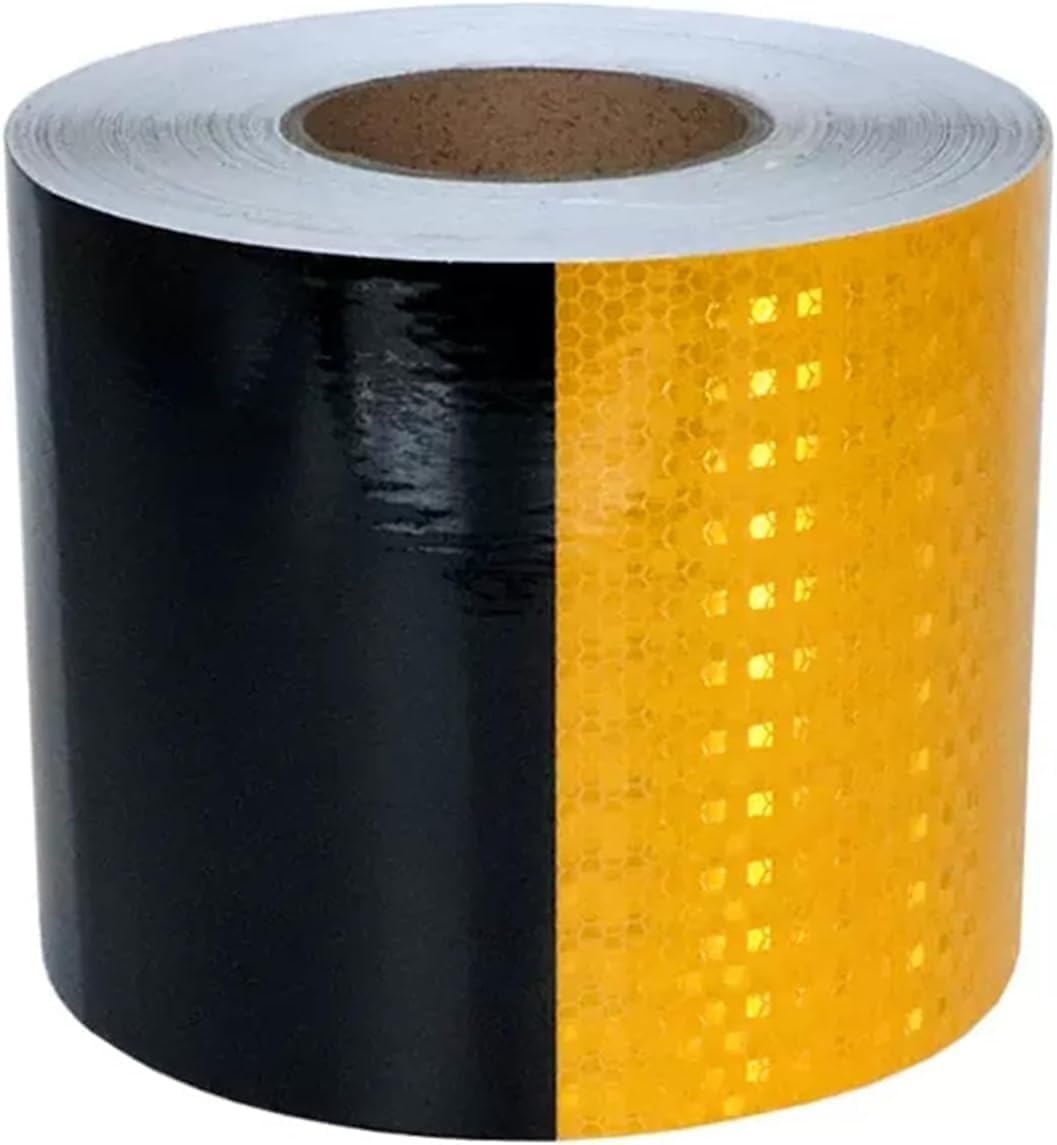 Taśma ostrzegawcza odblaskowa, Taśma odblaskowa samoprzylepna wielokolorowa, różne rozmiary, PVC, 50 m(Red White,15 cm x 50 m)