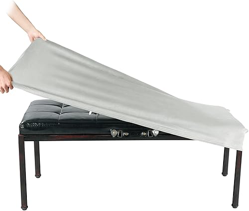 SINOSSO Funda de terciopelo suave para banco de dormitorio, (48 a 62 pulgadas) de largo x (15 a 20 pulgadas) de ancho, protector tapizado