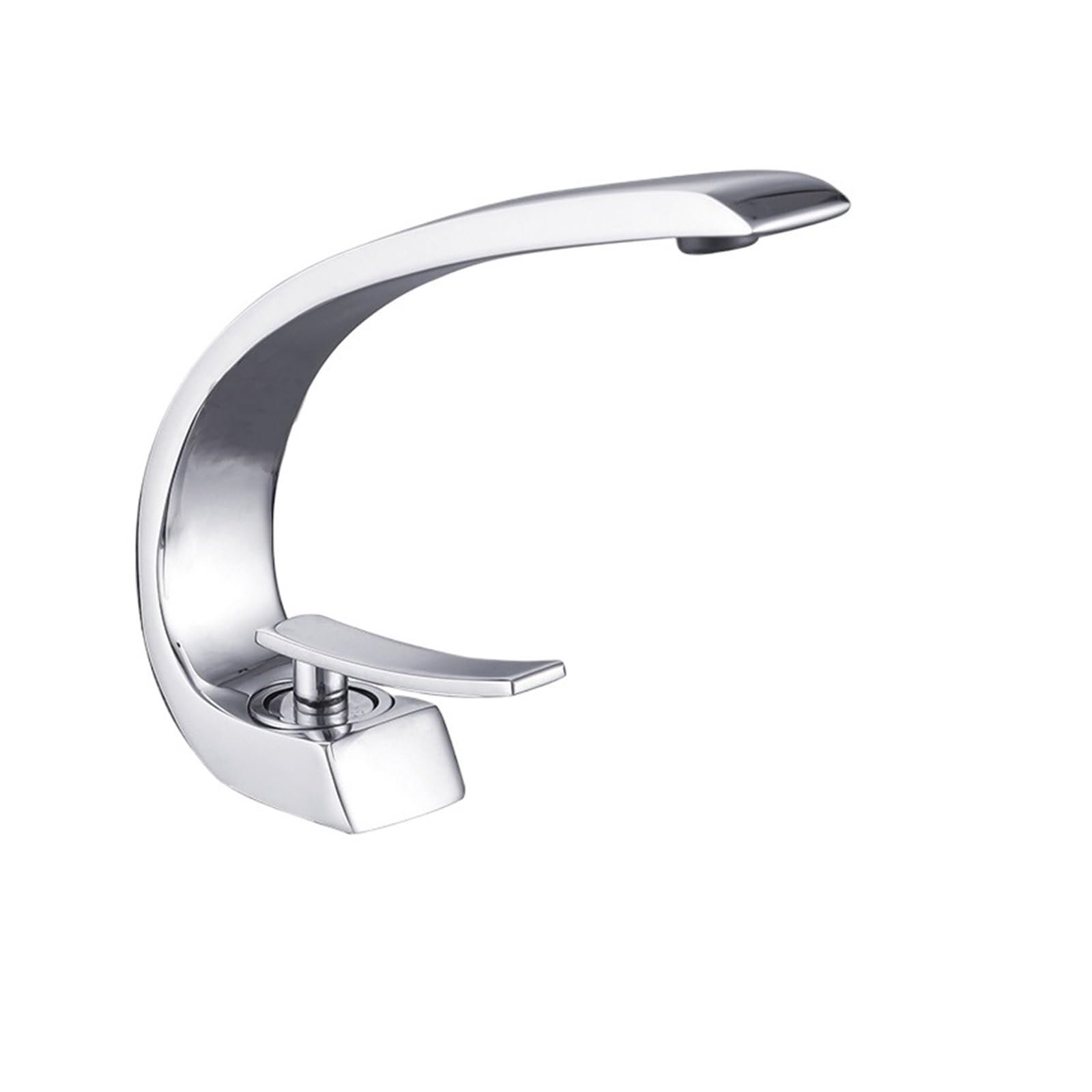 Ckafzmyjqbt Chrome Black Bathroom Basin Faucet Deck Mounted Single Level Washing Basin Hot Cold Water Mixer Tap Faucets Luxury Style(Chrome)