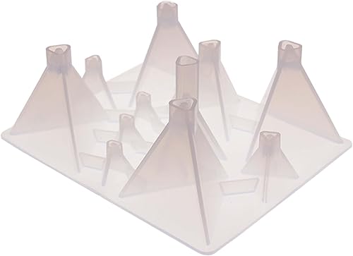 Funshowcase Moldes de silicona de resina geométrica de pirámide triangular 11 cavidades