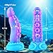 Realistic Monster Tentacle Octopus Dildo 2 Inch Wide, Silicone 8 Inch Extra Large Thick Girthy Anal Dildo Suction Cup, 7 Inch Creature Tapered Alien Dildos Fantasy Colorful Blue Sex Toy for Men Women