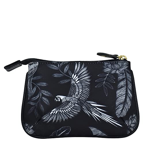 Image of Anuschka Zip Travel Pouch - Wanderlust Collection - Nylon Fabric with Genuine Leather Trim and Artwork Print