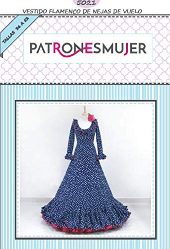 Patrón de costura vestido flamenca mujer de Nejas con vuelo para hacerlo tú misma. Tutorial en vídeo para ayudarte a realizarlo. Talla 36 a la 52. Patrón multitalla en papel.