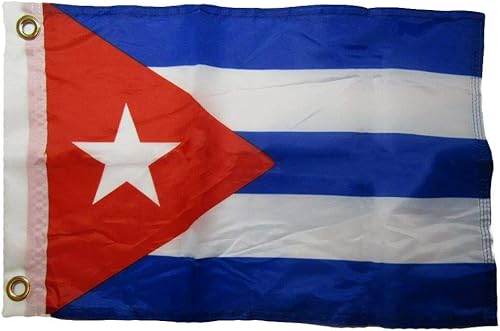 Trade Winds Bandera de barco cubano de 12 x 18 pulgadas, 12 x 18 pulgadas, para interiores y exteriores, no se decolora, resistente a la decoloración