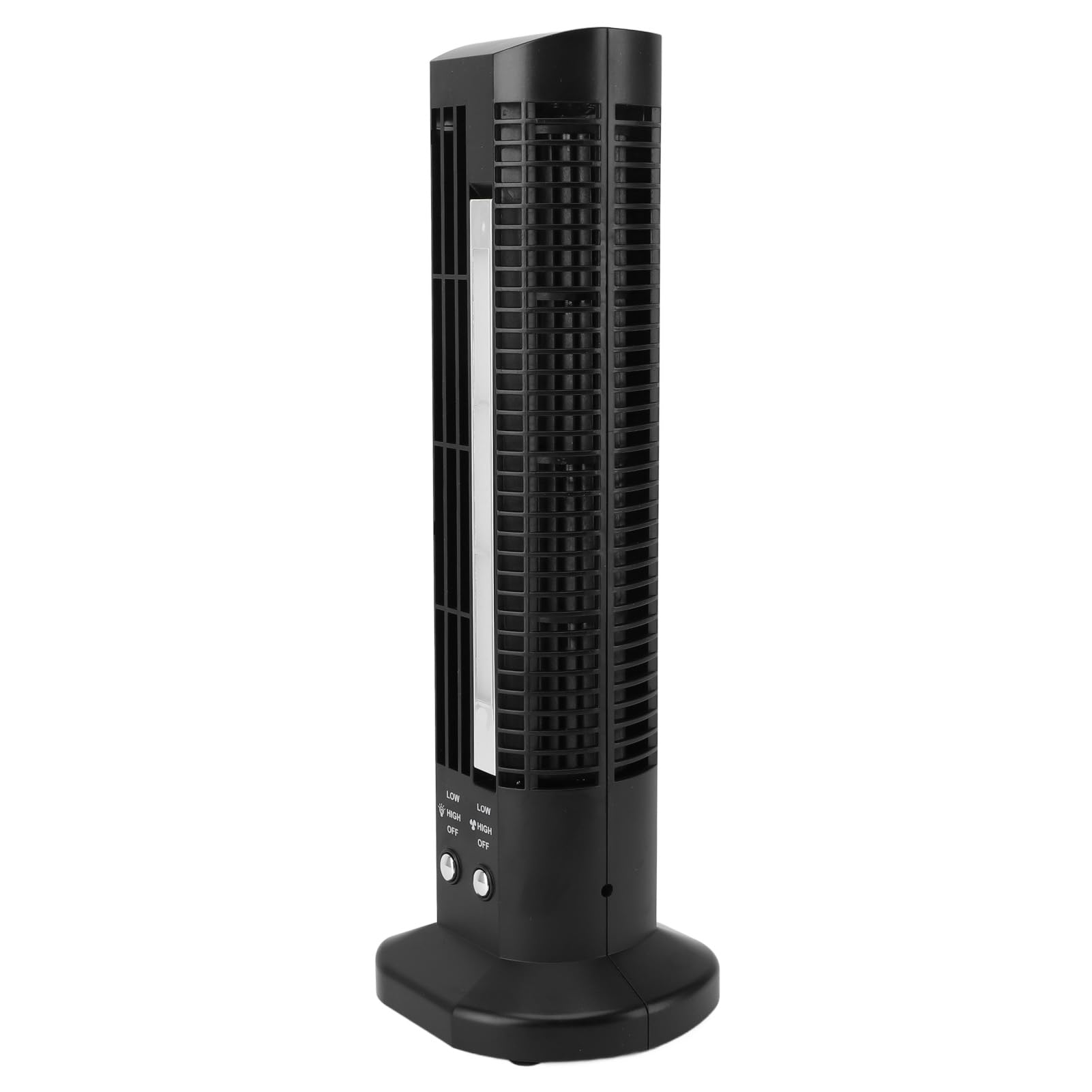 Irfora Ventilatore Senza Lama Mini Ventilatore a Torre Compatto con Luce per Uso Desktop Home Office Stile Moderno Alimentato Tramite USB (Nera)
