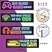 4 Pcs Printed Neon Gaming Posters, Teen Boys Room Decorations, gamer wall art Decor for bedroom Wooden