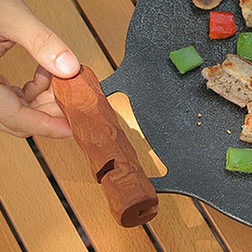 Cubierta de mango de sartén resistente al calor con soporte de madera 4