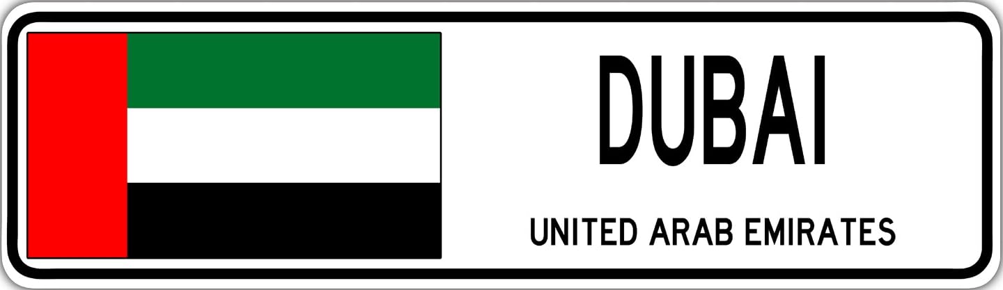 Dubai United Arab Emirates Street Emirati Flag City Country Wall Gift Sign