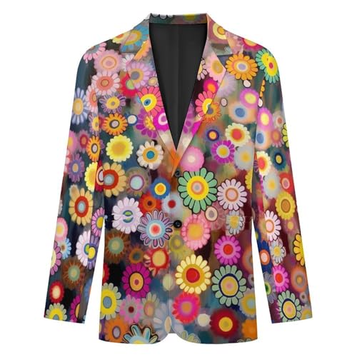 Flower Couture Men's Casual Blazers Slim Fit Sport Coats Blazer Two Buttons Suit Jacket for Work Party4
