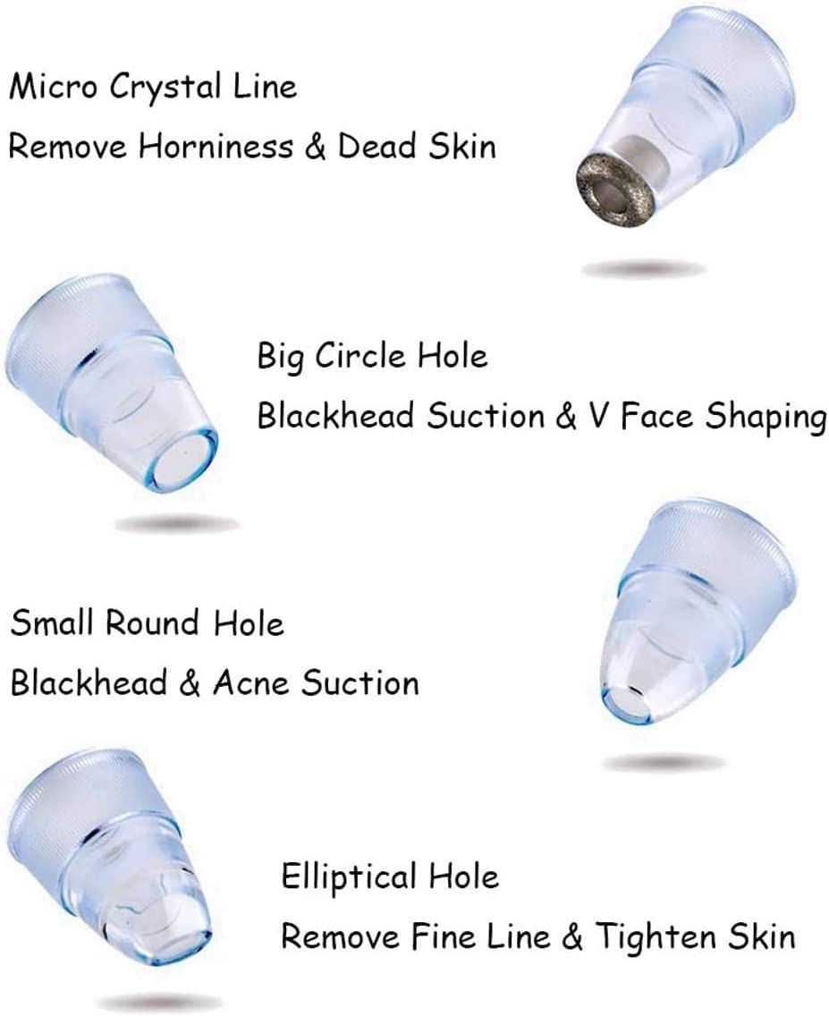 ESHINEDE Aspirapolvere for punti neri Aspirapolvere for punti neri Estrattore di comedoni for acne Strumento di aspirazione for punti neri ricaricabile USB con 4 sonde for la rimozione dell'acne di pu