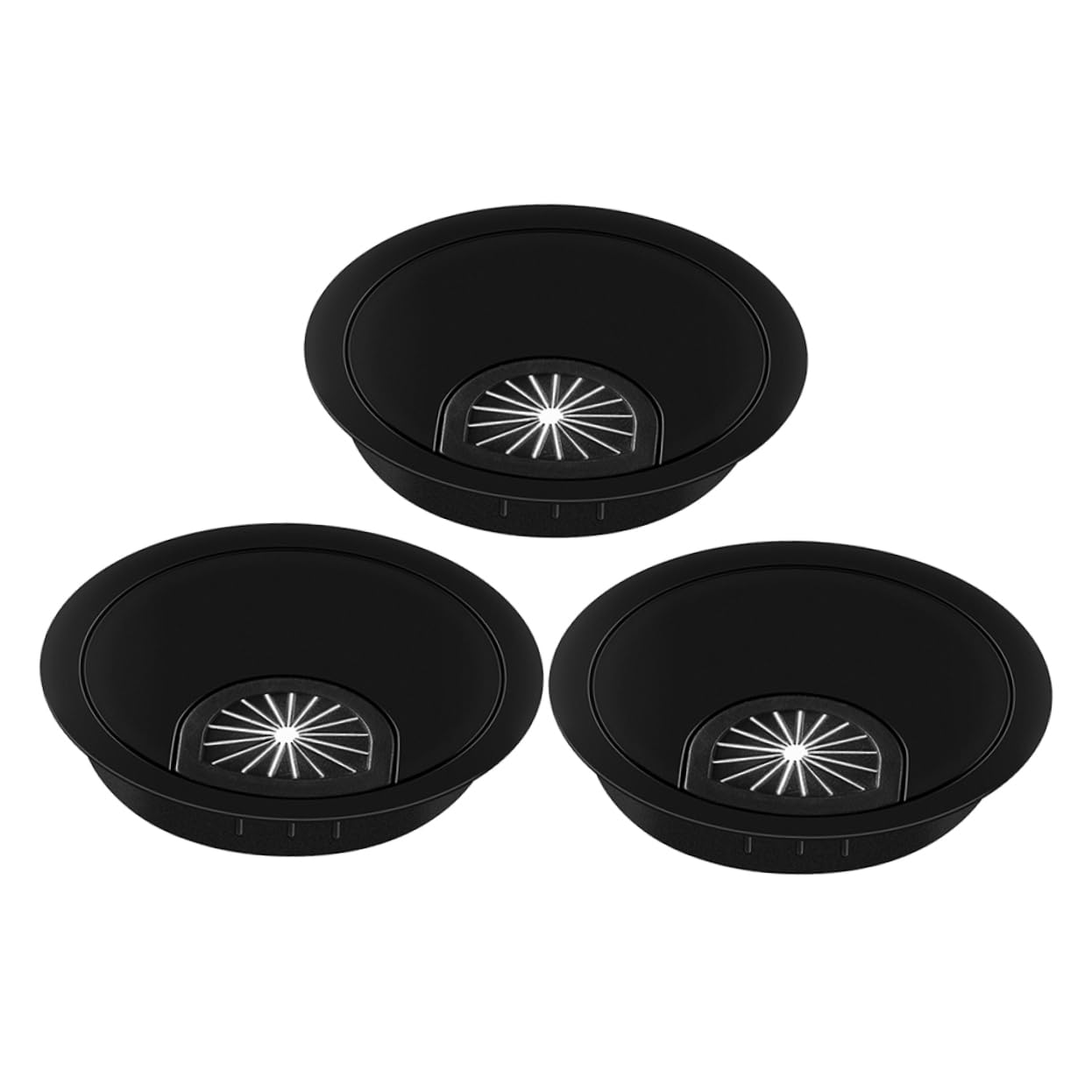 KOMBIUDA 3Pcs Zinc Alloy Desk Grommet Cable Hole Cover for Cord Management Stylish Round Insert for Office Desks Easy Installation Durable Opening Tidy Workspace