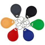 LIBO RFID Keychains NFC Smart Key Tag Card RFID Access Control Keyfobs Proximity 13.56 MHz MF Classic 1k IC S50 Token Read Only (Mix Color, Pack of 10)