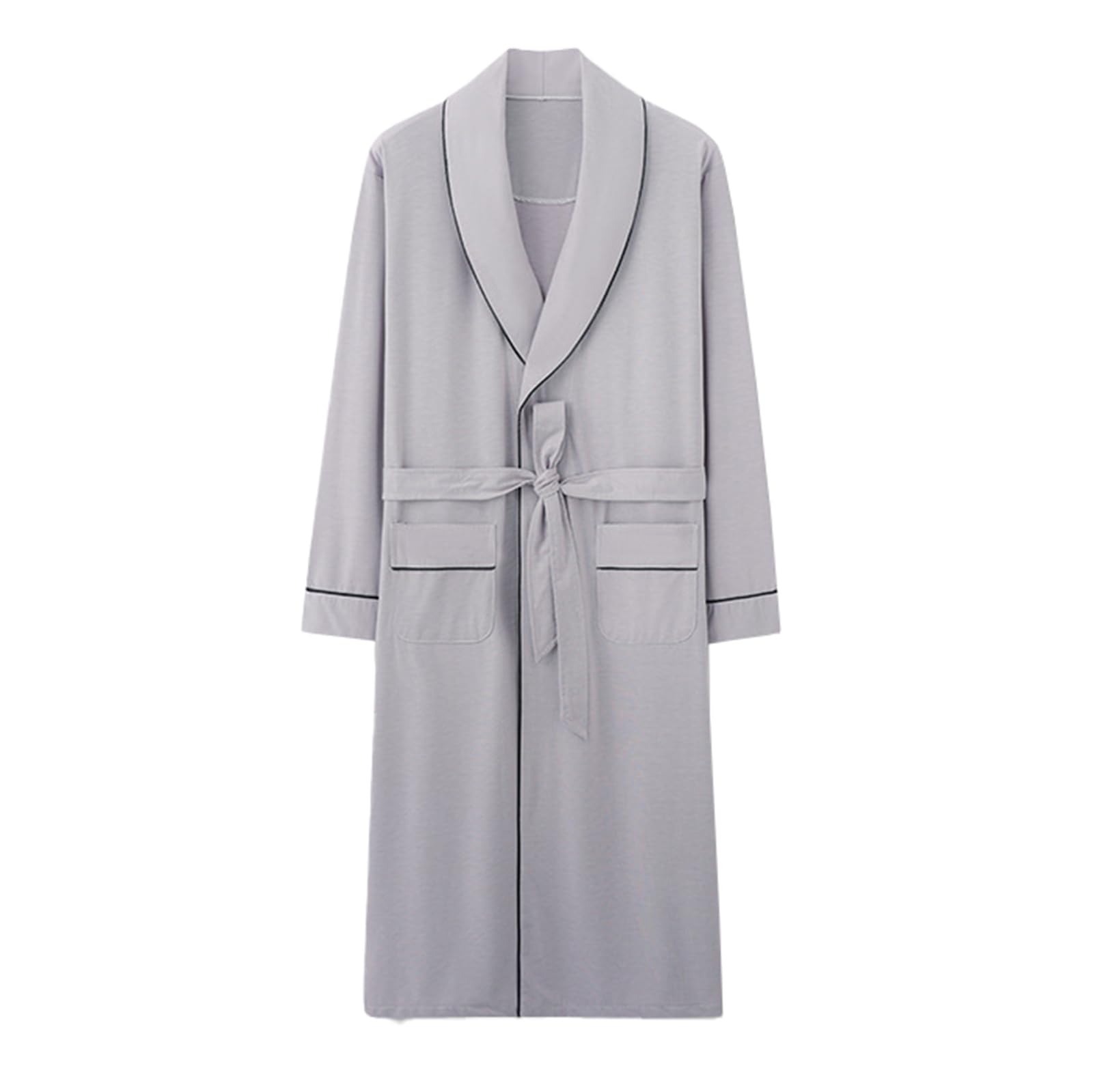 TIANQIHAO Mens Long-Sleeve Nightgowns, Modal Cotton Pajama Robe Spa Bathrobe Sleepwear,Kk5605-Large
