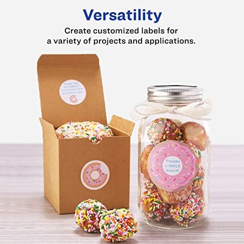 Avery Printable Round Labels with Sure Feed, 3/4" Diameter, Matte White, 800 Customizable Labels (4221)