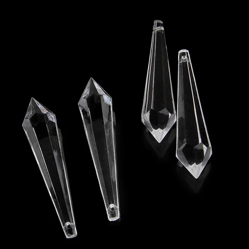 Hängekristalle Prismen 73MM 50PCS Acryl Kunststoff Kronleuchter Anhänger Eiszapfen U-Tropfen Prisma Anhänger for Dekor Hängekristalle Kristalle für Dekoration