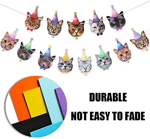 Birthday Banner Cat Face Hanging Bunting Birthday Sign for Birthday Party Princess Birthday Decorations
