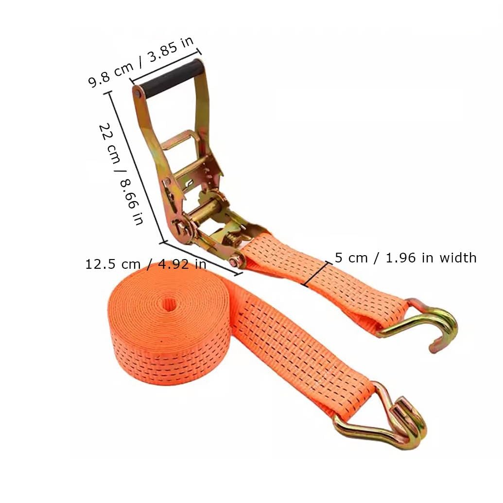 Spanngurte Mit Ratsche 4m Robust Zurrgurte Mit Ratsche Gurte Für Materialtransport Motorrad Fahrräder Umzug Gepäckpakete Camping (2 Stück)(A,5cmx5m/1.96x197in)
