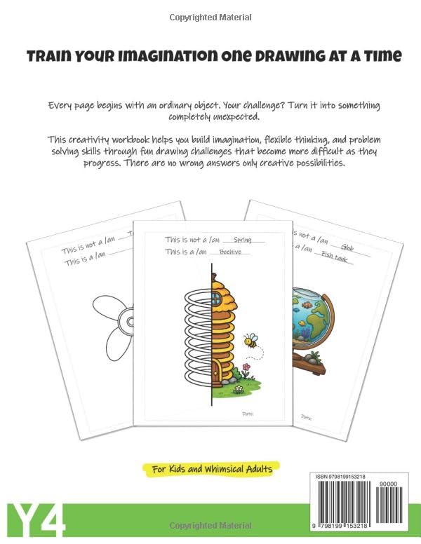 Think Outside the Box Vol 1: Drawing exercise book with 60 challenges to train your imagination and Creative thinking | This is not a ___ Drawing ... to pro levels | For Kids and whimsical Adults image 3